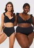 In the Style Jac Jossa Black Wrap Tie Frill Bikini Top - Size 8 Image 2