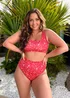In the Style Jac Jossa red Floral Scoop Neck Bikini Top - 8 Image 1