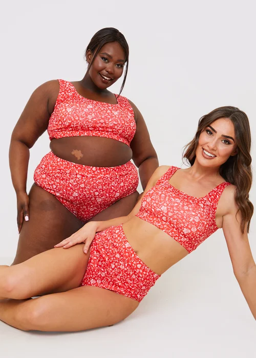 In the Style Jac Jossa red Floral Scoop Neck Bikini Top - 8 Image 2
