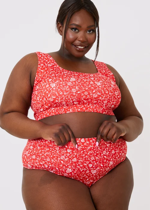 In the Style Jac Jossa Red Floral Bikini Bottoms - Size 8 Image 7