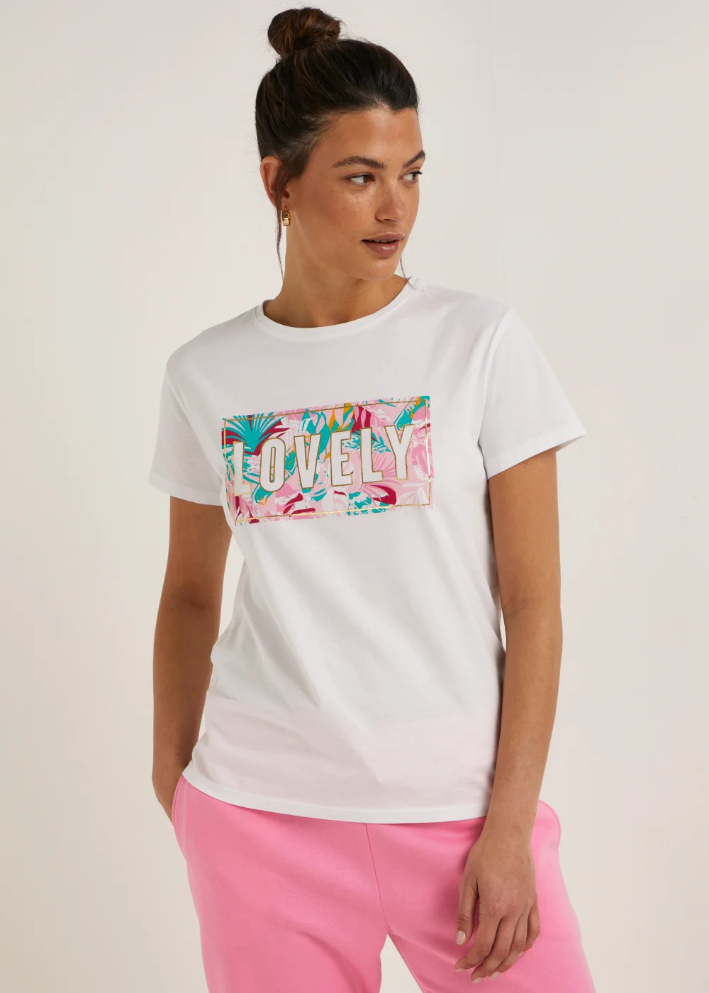 White Lovely Slogan T-Shirt - Size 8 Image 1