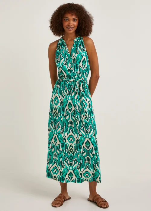 Multicoloured Green Sleeveless Shirt Dress - Size 8 Image 1