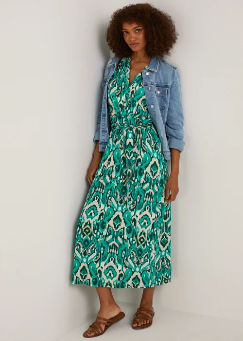 Multicoloured Green Sleeveless Shirt Dress - Size 8 Image 3