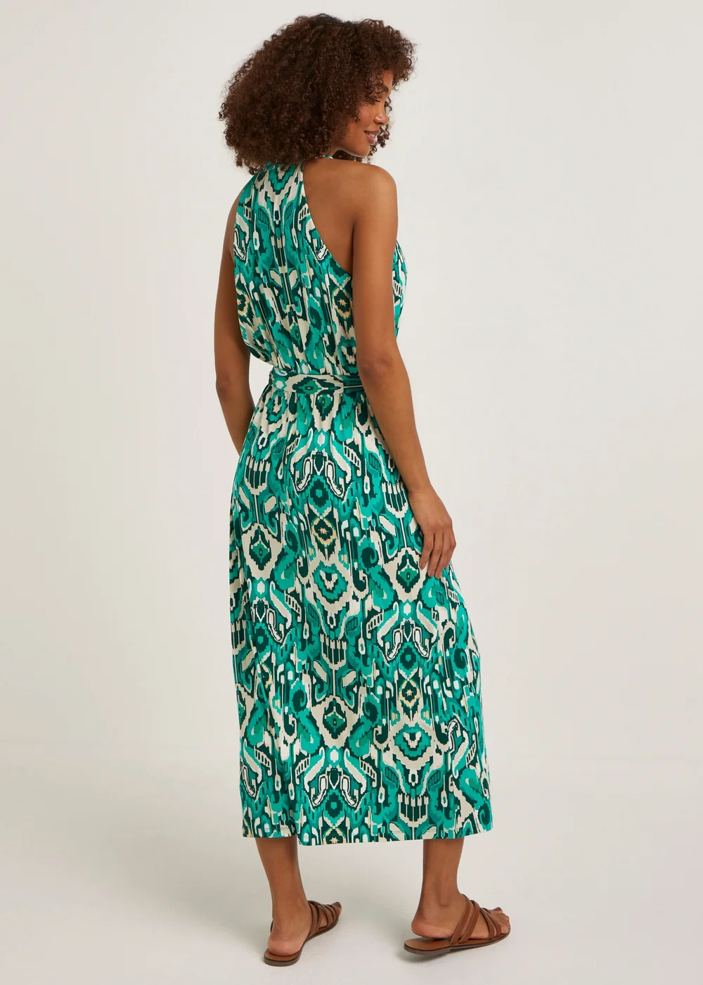 Multicoloured Green Sleeveless Shirt Dress - 8 Image 2