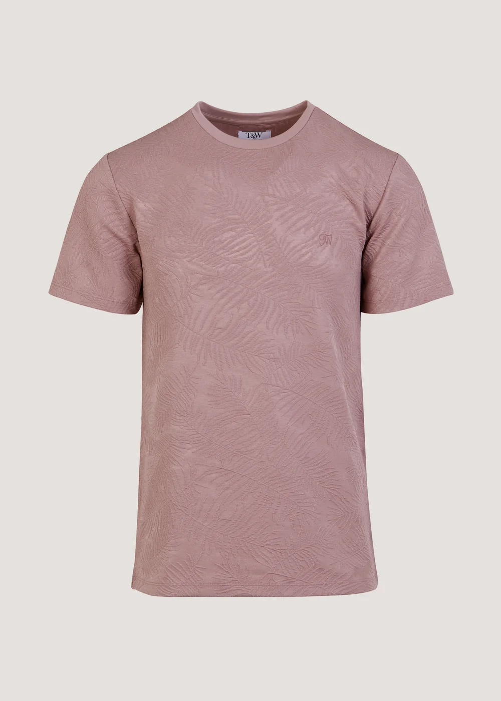 T&W Pink Leaf Print T-Shirt - S Image 5