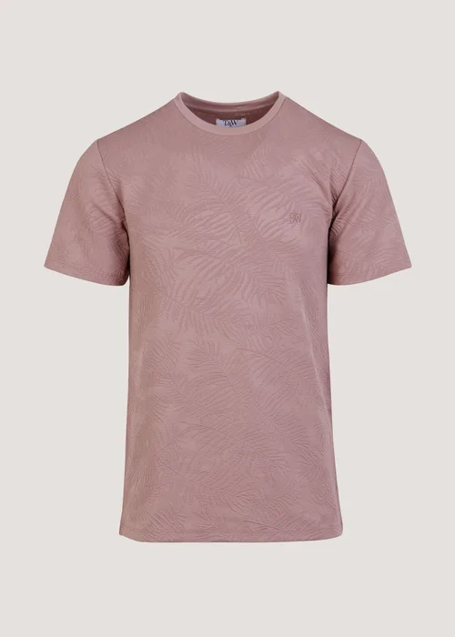 T&W Pink Leaf Print T-Shirt - S Image 5