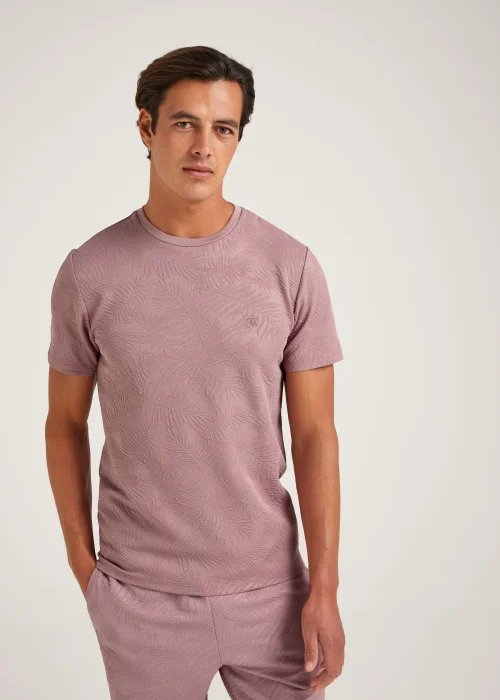 T&W Pink Leaf Print T-Shirt - S Image 3