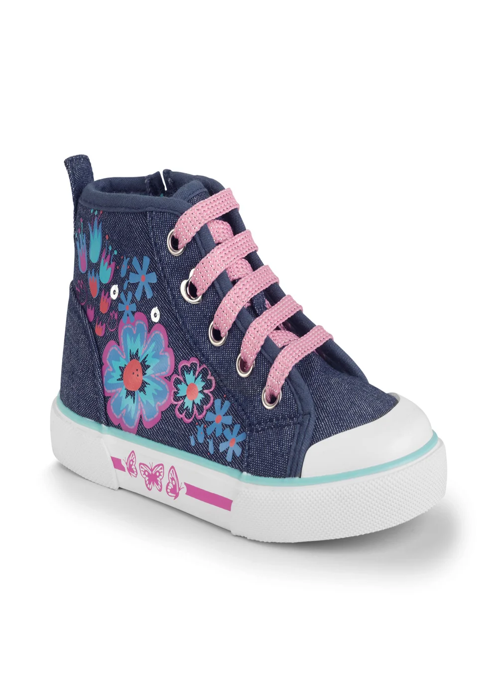 Start-Rite Secret Floral Print Lace Up High Top Trainers - 7.5 F Image 2