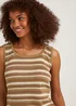 Brown Stripe Metallic Vest Top - Size 8 Image 3