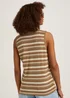 Brown Stripe Metallic Vest Top - Size 8 Image 2