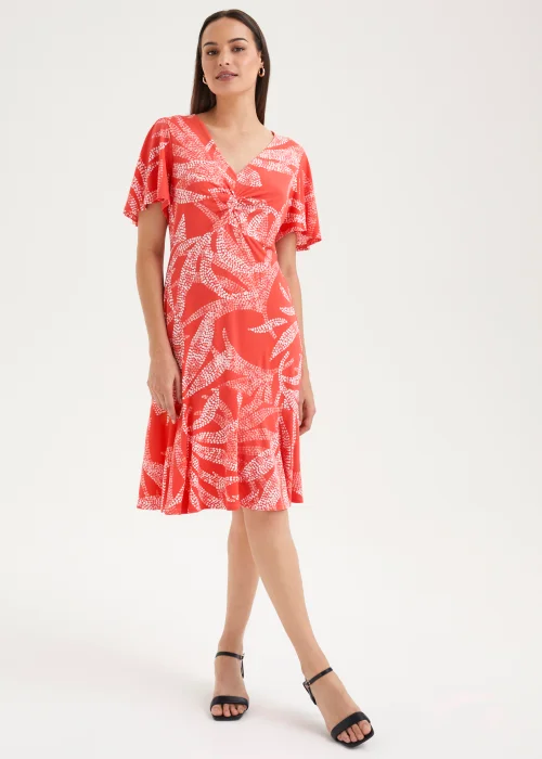 Et Vous Coral Palm Print Dress - 8 Image 1