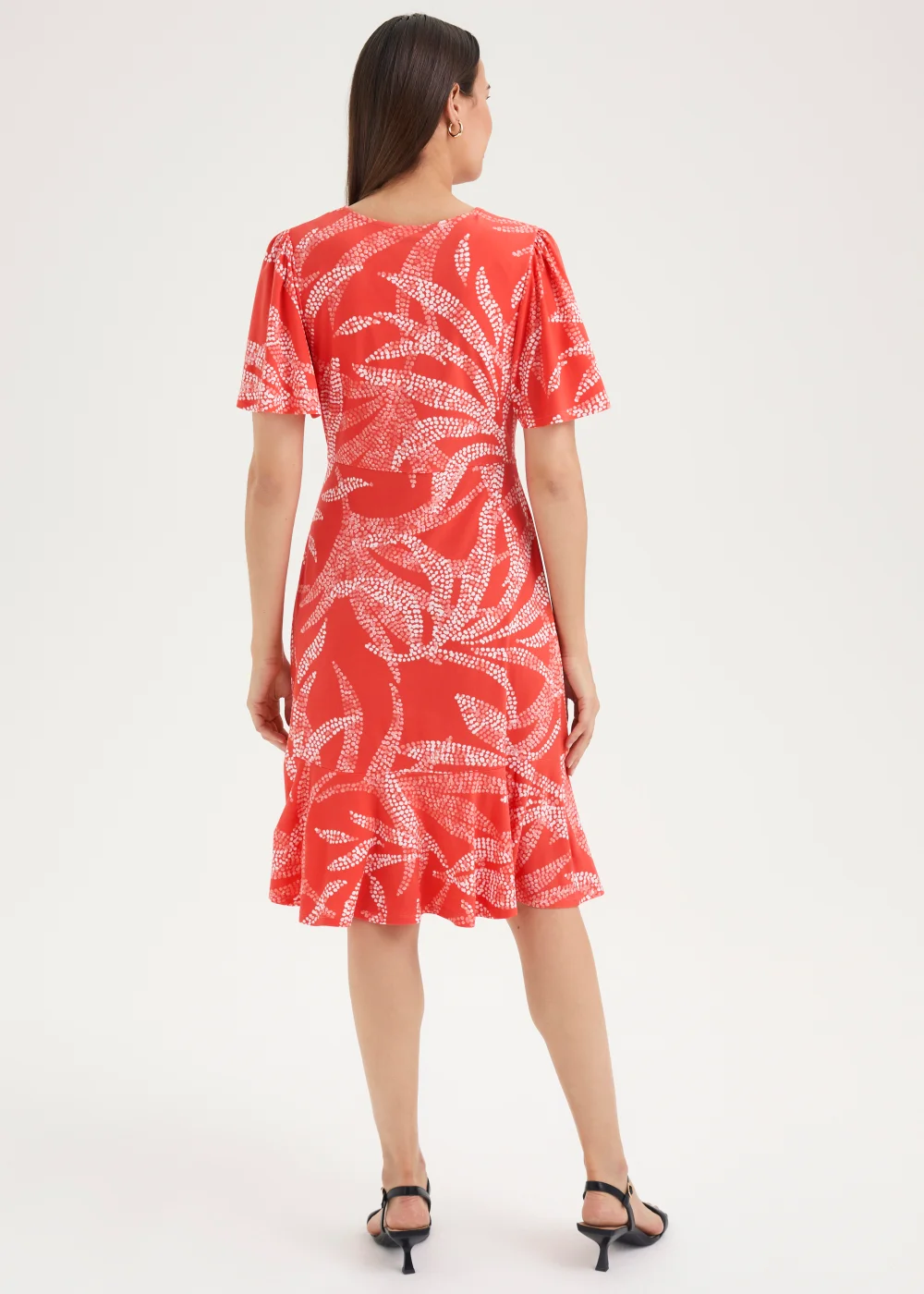 Et Vous Coral Palm Print Dress - 8 Image 2