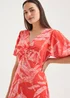 Et Vous Coral Palm Print Dress - 8 Image 3