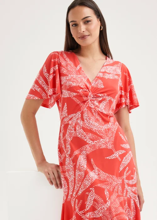 Et Vous Coral Palm Print Dress - 8 Image 4
