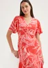 Et Vous Coral Palm Print Dress - 8 Image 4