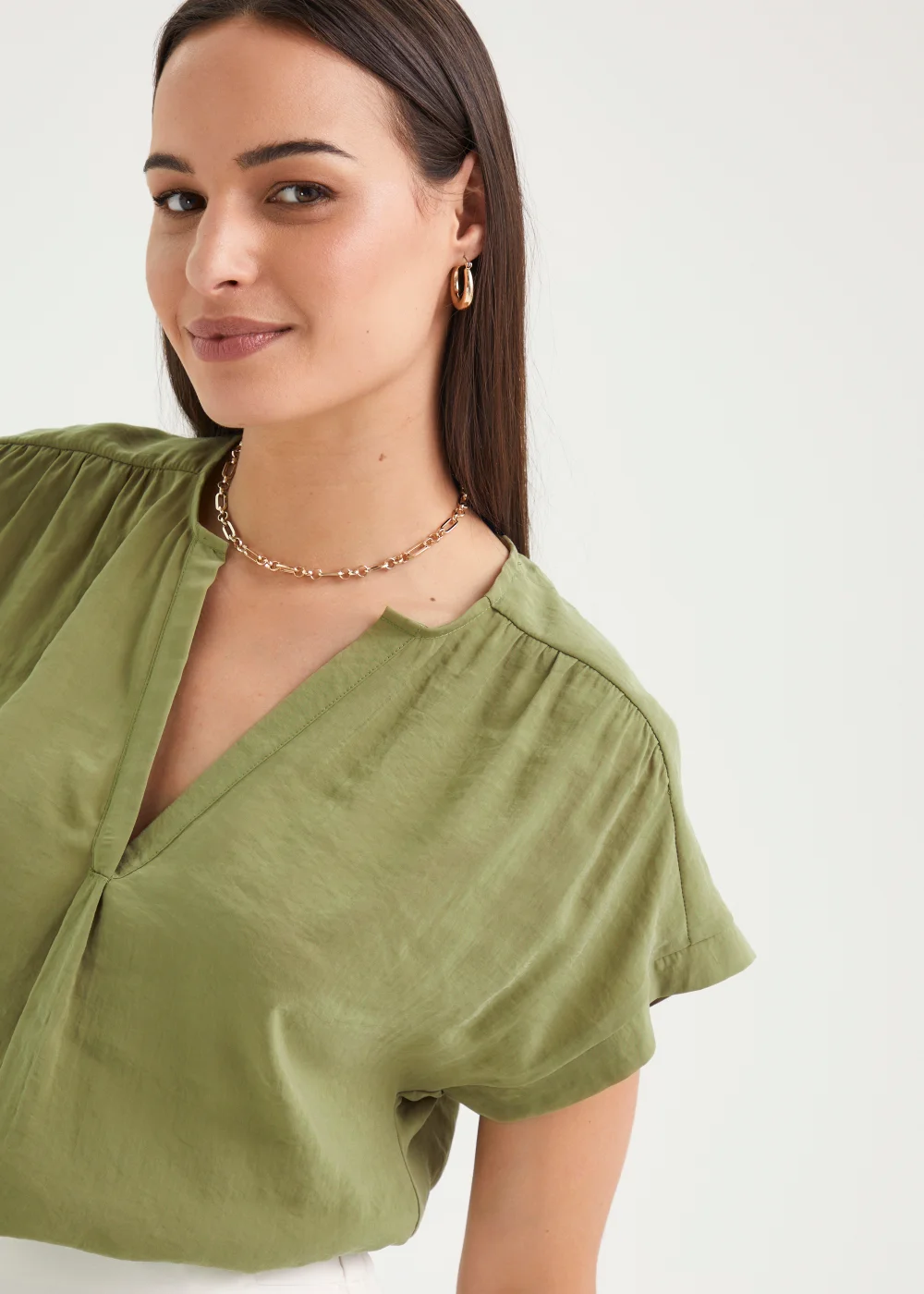 Et Vous Khaki Box Top - Size 8 Image 3