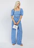 Girls on Film by Dani Dyer Blue Floral Wide Leg Co-Ord Trousers - Size 18 Image 1