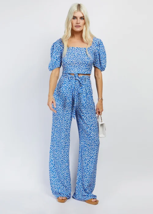Girls on Film by Dani Dyer Blue Floral Co-Ord Top - 18 Image 4