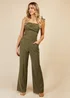 Girls on Film by Dani Dyer Khaki Wide Leg Co-Ord Trousers - Size 8 Image 1