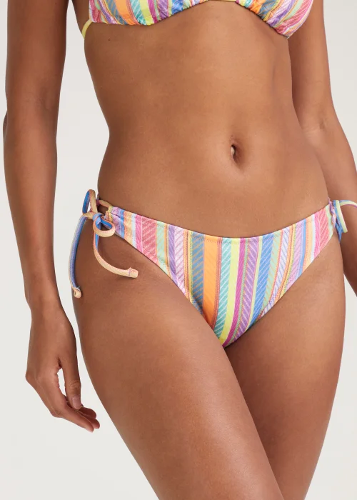 Multicoloured Stripe Bikini Bottoms - Size 8 Image 3