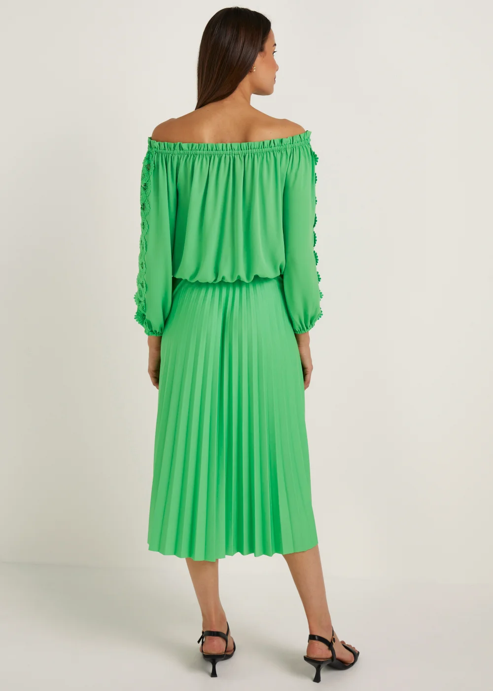 Et Vous Green Pleated Co-Ord Skirt - Size 8 Image 2