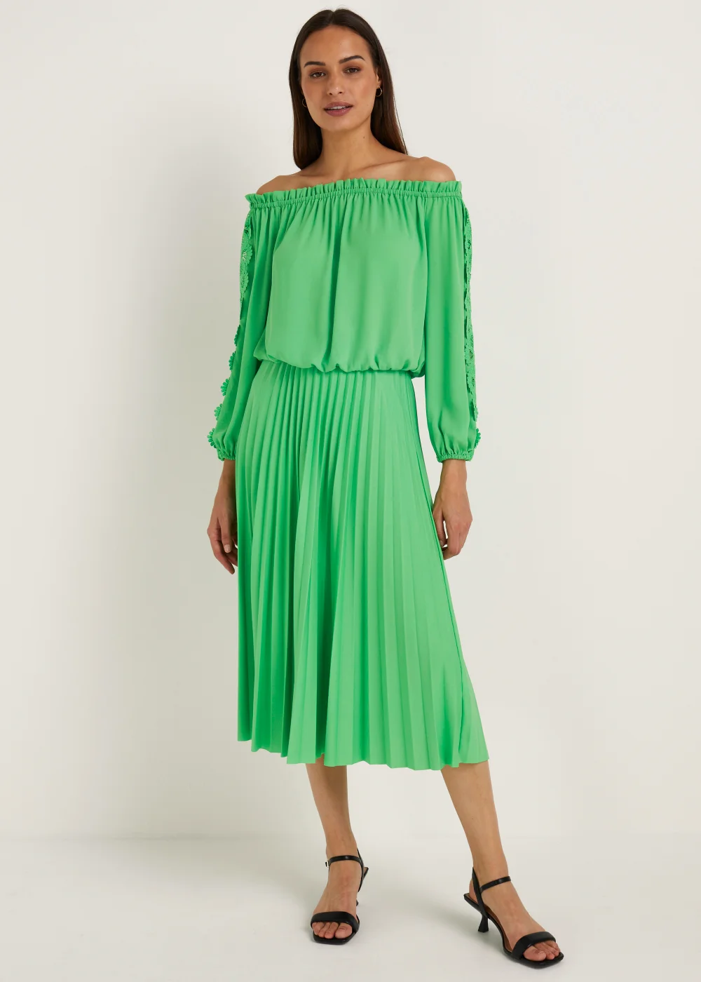 Et Vous Green Pleated Co-Ord Skirt - Size 8 Image 1