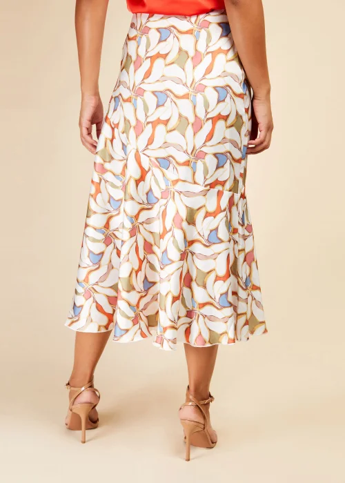 Little Mistress Leaf Print Diagonal Seam Midaxi Skirt - Size 8 Image 2