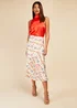 Little Mistress Leaf Print Diagonal Seam Midaxi Skirt - Size 8 Image 1