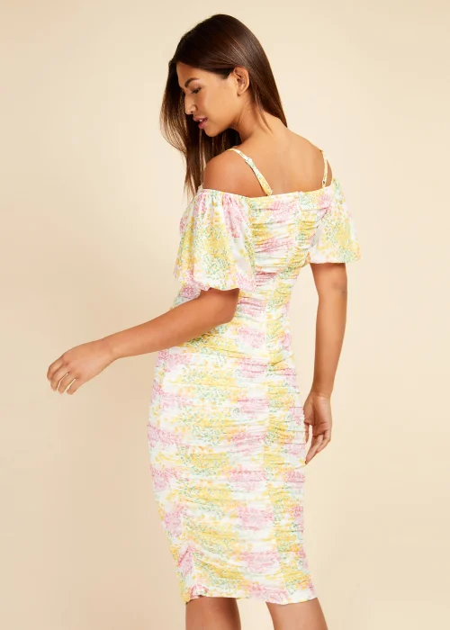 Little Mistress Blossom Ruched Bodycon Midi Dress - 8 Image 2