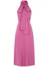 Little Mistress Pink Satin Halter Tie Midaxi Dress - Size 8 Image 5