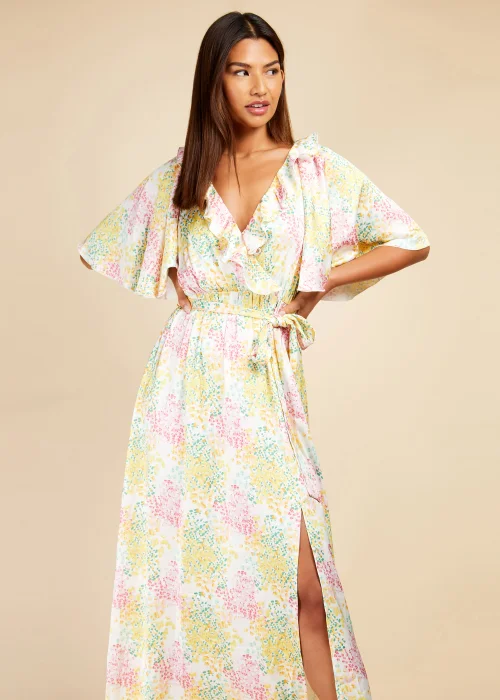 Little Mistress Blossom Frill Mock Wrap Maxi Dress - 10 Image 4