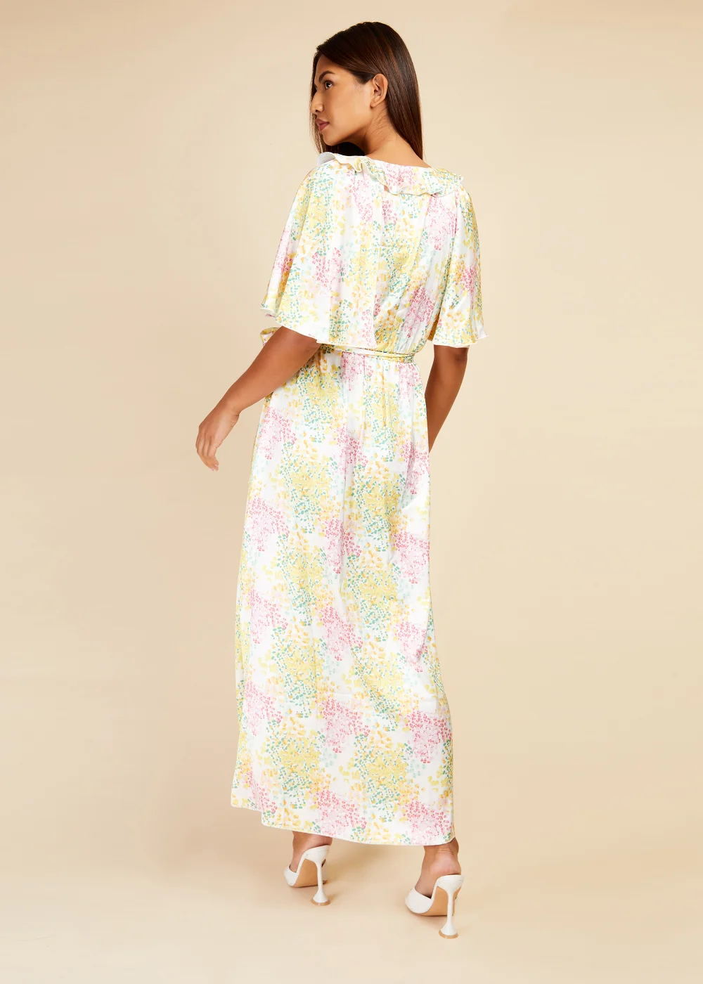 Little Mistress Blossom Frill Mock Wrap Maxi Dress - 10 Image 2
