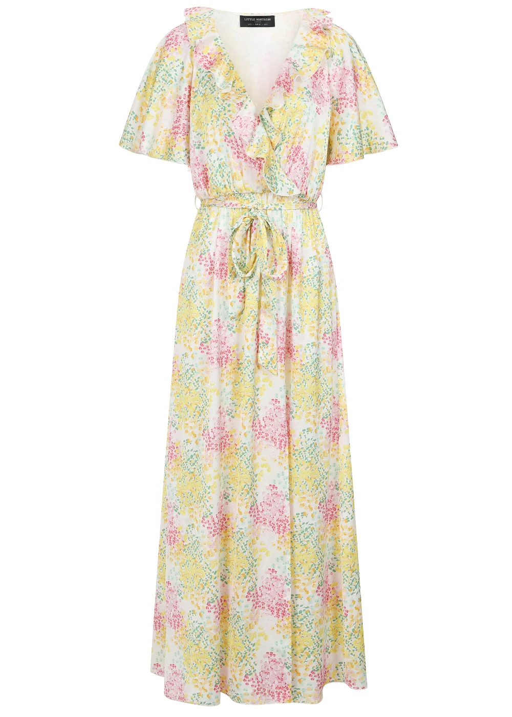 Little Mistress Blossom Frill Mock Wrap Maxi Dress - 10 Image 5