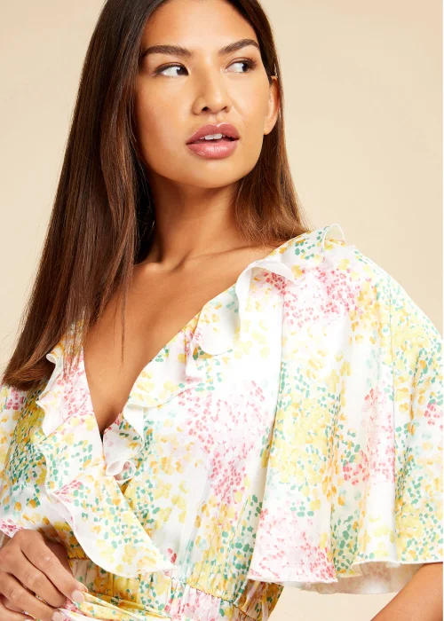 Little Mistress Blossom Frill Mock Wrap Maxi Dress - 10 Image 3