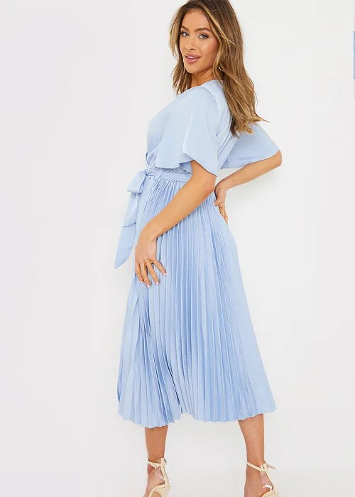 In the Style Jac Jossa Blue Pleated Wrap Midi Dress - 8 Image 5