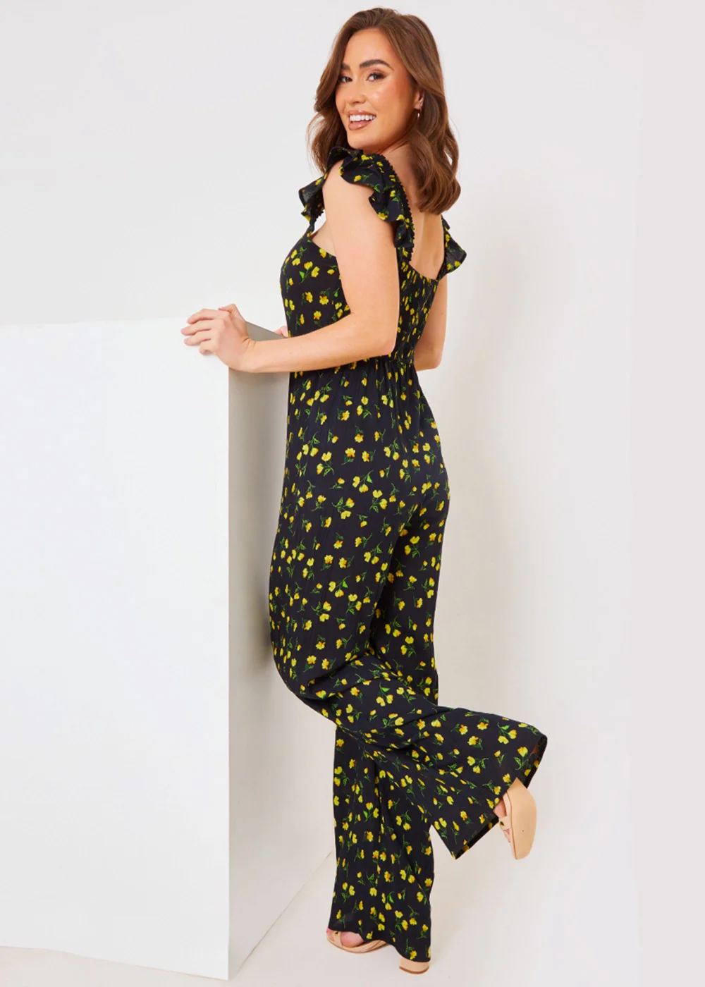 In the Style Jac Jossa Black Floral Frill Jumpsuit - 8 Image 4