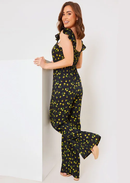 In the Style Jac Jossa Black Floral Frill Jumpsuit - 8 Image 4