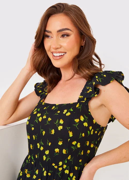 In the Style Jac Jossa Black Floral Frill Jumpsuit - 8 Image 3