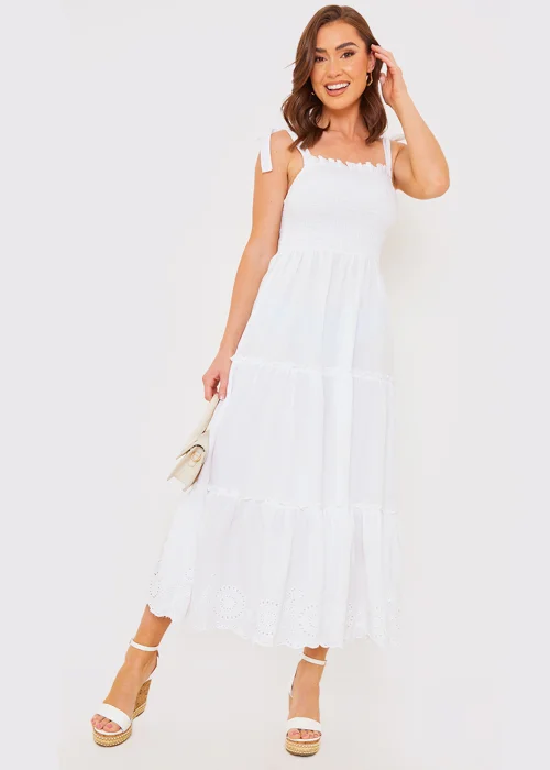 In the Style Jac Jossa White Broderie Midaxi Dress - Size 8 Image 2
