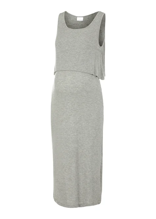 Mamalicious Maternity Grey Midi Dress - S Image 4