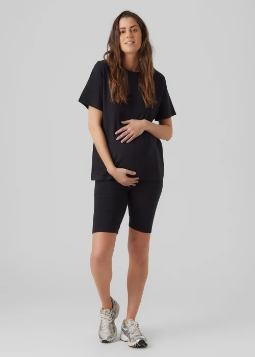 Mamalicious Maternity Salli Black T-Shirt & Shorts Set - Extra Large Image 2