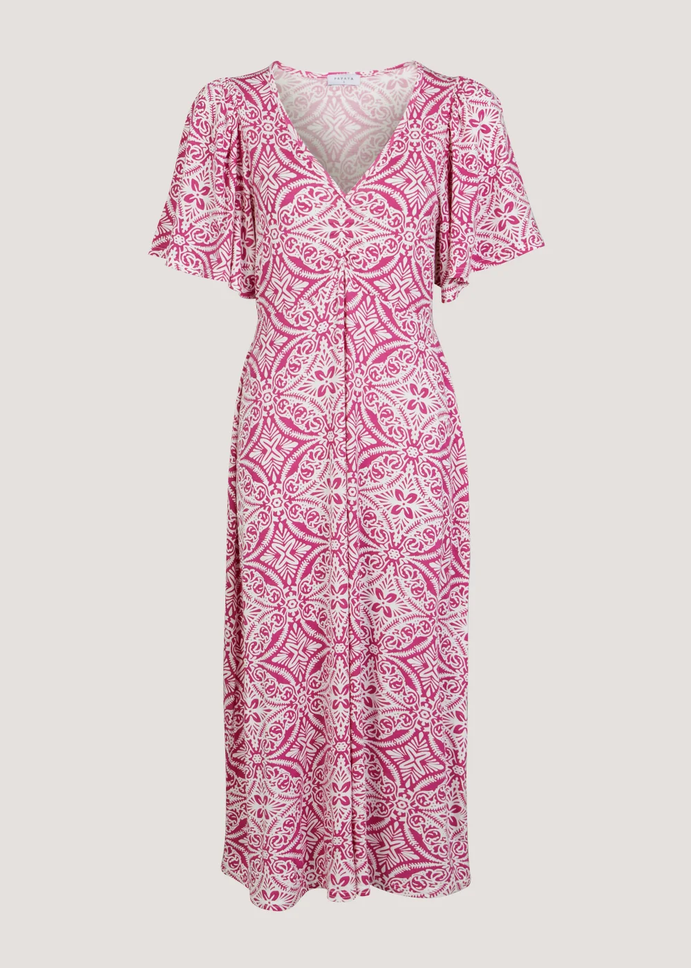 Pink Geo Print Midi Dress - 8 Image 5