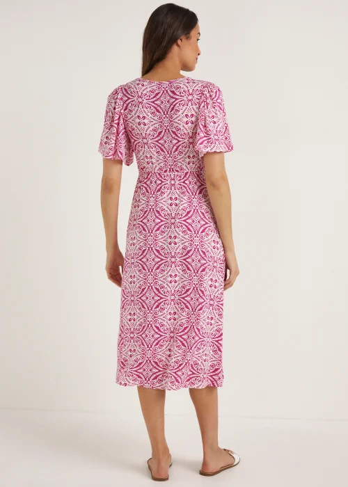 Pink Geo Print Midi Dress - 8 Image 2