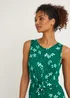 Green Print Tie Front Jumpsuit - 8 Image 3