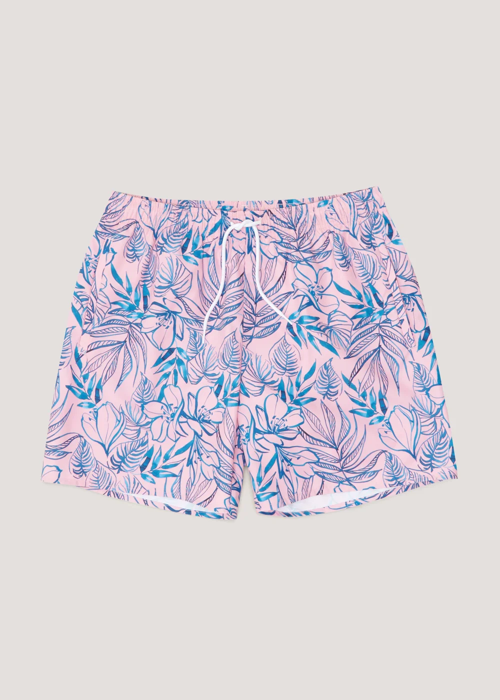 Pink Tropical Floral Swim Shorts - Small Image 1