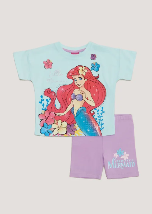 Kids Aqua Disney The Little Mermaid T-Shirt & Shorts Set (9mths-6yrs) - 9-12 months Image 1