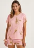 Pink Giraffe Short Pyjama & Scrunchie Set - Extra small Image 1