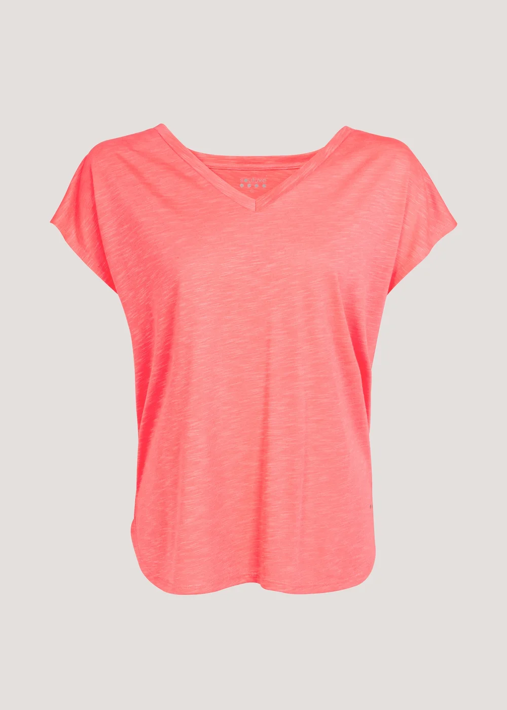 Souluxe Coral V-Neck Textured Sports T-Shirt - Small Image 5