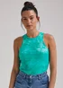 Turquoise Tie Dye Ribbed Vest Top - Size 8 Image 1
