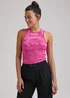 Pink Tie Dye Ribbed Vest Top - Size 8 Image 1